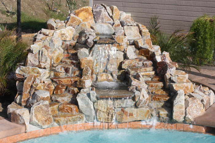 Waterfall feature by All Family Pools